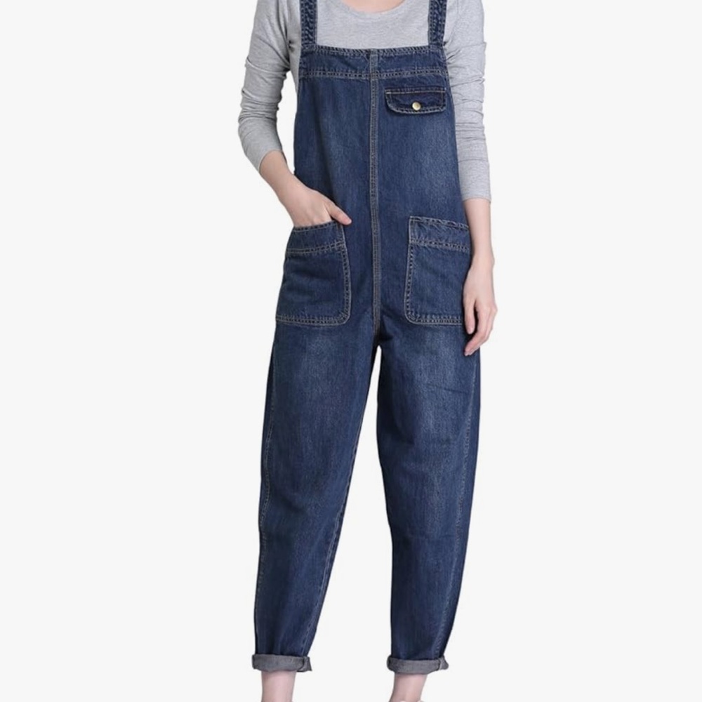 Source Unknown Dark Blue Women's Denim Overalls